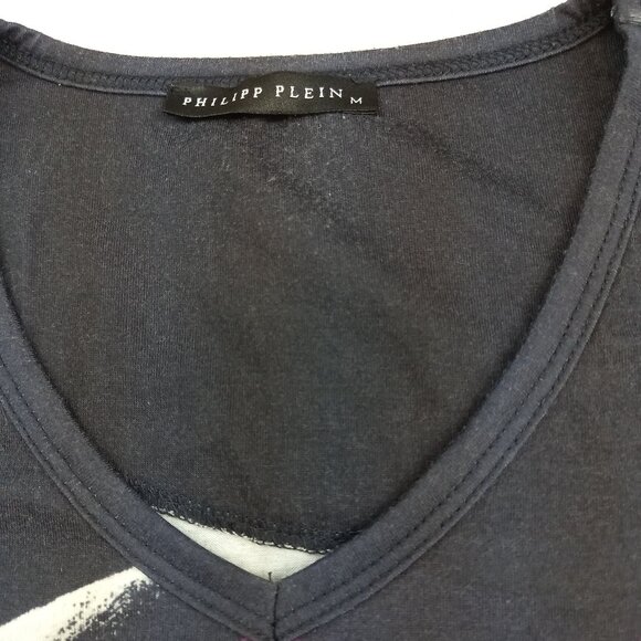 Phillip Plein Designer T-Shirt With Skull and Sequins (M) - Picture 3 of 7